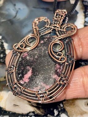 Inca Rose Rhodonite Pendant 2 1/2”- “Stone of Love”
